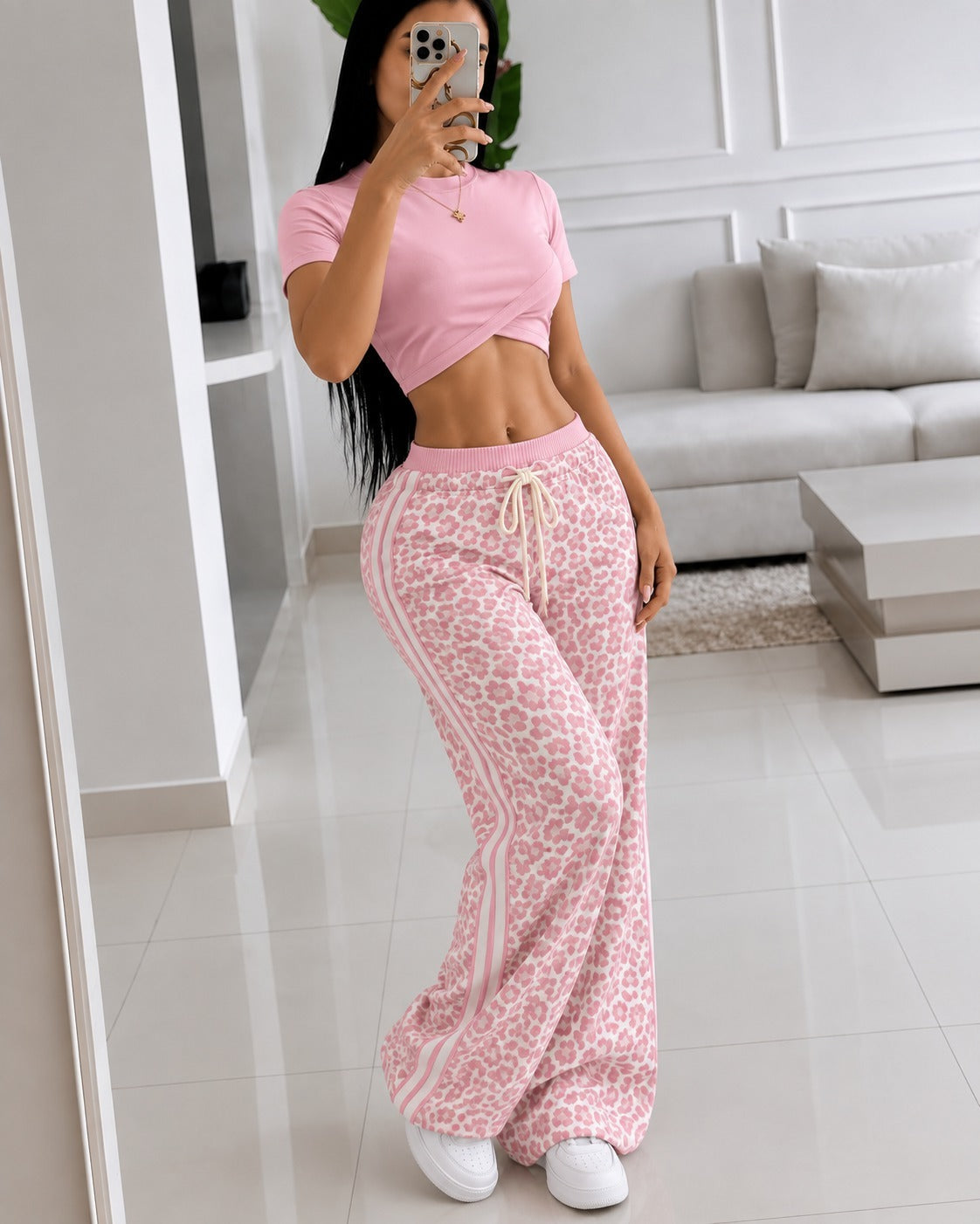 Bárbara - Conjunto animal print rosado
